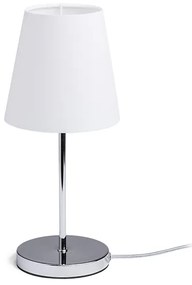 RENDL R14047 NYC/CONNY stolná lampa, dekoratívne Polycotton biela/chróm