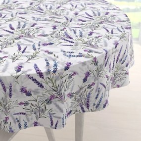 Biante Teflónový okrúhly obrus TF-072 Levandule na bielom Ø 70 cm