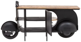 furniture-nabytek.cz - Masívna podumyvadlová skrinka na kolobežku, lakovaná kov/mango, čierna – 177×44×89 cm
