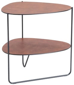 Koňakovohnedý kovový konferenčný stolík 37x44 cm Curve Double Bull – LIND DNA