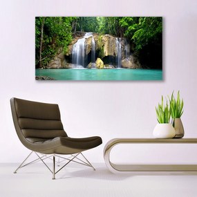 Obraz na akrylátovom skle Vodopád strom príroda 120x60 cm