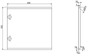 Mexen Rivel, kúpeľňová skrinka 45 cm, 1 dvierka, s drážkami, grafitová matná, 91A21-04547-1-BF66