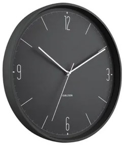 KARLSSON NUMBERS &amp; LINES nástenné hodiny Čierna