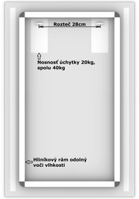 LED zrkadlo Longitudine 80x150cm neutrálna biela - wifi aplikácia