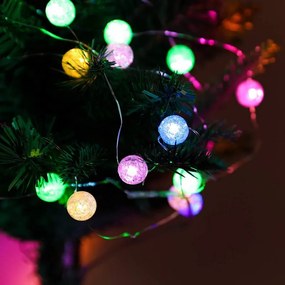 ACA Lighting LED dekoračná girlanda - RGB guličky, RGB farba, 200 cm, IP20, 2xAA
