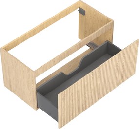 Mexen Rivel, kúpeľňová skrinka 100 cm, 1 zásuvka, drážkovaná, dub, 91A20-10047-1-BF81