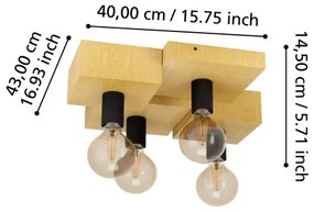 Eglo 43798 - Stropné svietidlo HALKIN 4xE27/40W/230V