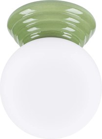 Stropné svietidlo Zori, 1x biele sklenené tienidlo, gr