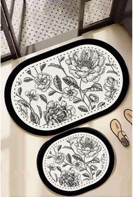 Čierno-biele kúpeľňové predložky v súprave 2 ks 60x100 cm Rasse – Foutastic