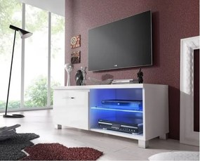 TV STOLÍK DENIS LED BIELY VYSOKÝ LESK