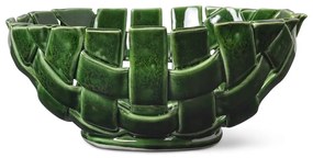 Ferm Living Keramická misa Plait Emerald Green 24 cm