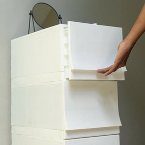 Modulárny úložný box Wave Snow s kolieskami 54,6 x 43,4 x 22 cm, široký - 1 zásuvka - kolieska