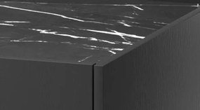 TV skrinka Harmony, čierna/čierny mramor