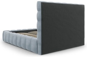 Svetlomodrá čalúnená dvojlôžková posteľ s úložným priestorom s roštom 160x200 cm Bali – Cosmopolitan Design