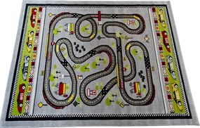 HU Viacfarebný detský koberec Kids závodná dráha Rozmer: 60x100 cm