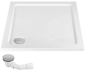 Rea City, sprchovací kút s posuvnými dverami 80x80cm, 5/4mm číre sklo, brúsená oceľ profil, REA-K6496