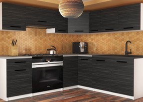 Kuchynská linka Belini 360 cm eben kráľovský s pracovnou doskou Lidiauniqa2  TOR LIDIAUNIQA2/4/WT/HK/0/B1