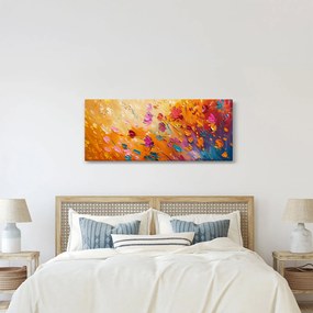 Obraz - Maľba farebných kvetov (120x50 cm)