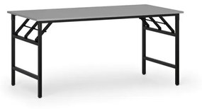 Konferenčný stôl FAST READY s čiernou podnožou, 1600 x 800 x 750 mm, sivá