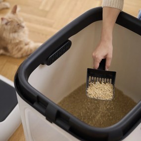 Mačacia toaleta, krytý záchod pre mačky CAT XXL – biela