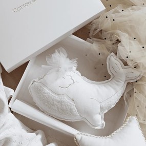 Závesná dekorácia veľryba biela 40x25x8cm