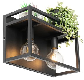 Inteligentná nástenná lampa čierna s poličkou vrátane 2 Wifi G95 - Cage Rack