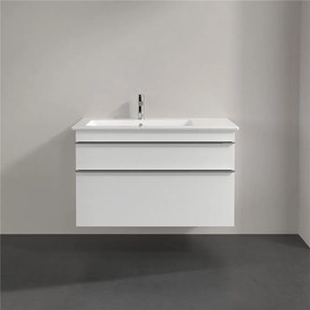 VILLEROY &amp; BOCH Venticello závesná skrinka pod asymetrické umývadlo (ľavé), 2 zásuvky, 953 x 502 x 590 mm, Glossy White, A92701DH