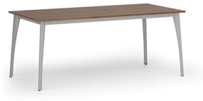 Rokovací stôl PRIMO OMEGA, 1800 x 900 mm, sivá podnož, orech