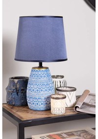 BLUE ETNO nočná keramická lampa Ø20*35