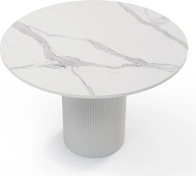 Jedálenský stôl MALAGA 110 cm biely mramor