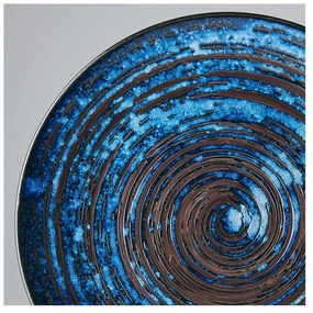 Modrý keramický tanier Mij Copper Swirl, ø 29 cm