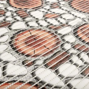 Kúpeľňová penová rohož / predložka PRO-055 Guľatiny medzi kameňmi - metráž šírka 65 cm