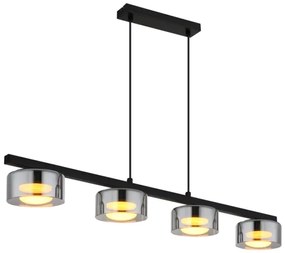 Globo 16055-4HS - LED Luster na lanku HIGGINS 4xGX53/6W/230V dymová/čierna