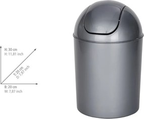 Sivý plastový odpadkový kôš 6 l Economic – Wenko