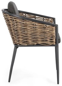 Sivá kovová záhradná stolička Maribela – Bizzotto