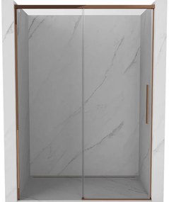 Mexen Rox, posuvné sprchové dvere 150 cm, 8mm číre sklo, ružové zlato profil, 8C2-150-000-60-00