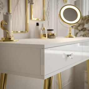 KONZOLA KATHLEEN BIELY LESK + ZLATÉ NOHY SO ŠUPLÍKMI