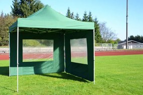 Garthen PROFI 377 Záhradný párty stan nožnicový 3x3 m zelený + 2 bočné steny