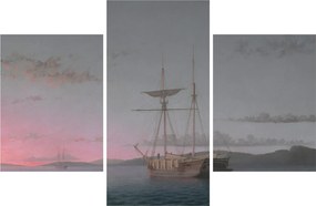 Obraz - Fitz Henry Lane, Lumber Schooners at Evening on Penobscot Bay, reprodukcia (90x60 cm)