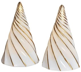 SIRIUS LED svetelný stromček, sklenený, sada 2 ks, biely, 11 cm