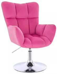 LuxuryForm DESIGN Kreslo AURORA VELUR na striebornom tanieri - tmavo ružové