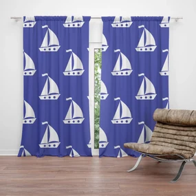 Sablio Záves Biele lode: 2 ks 140x250 cm