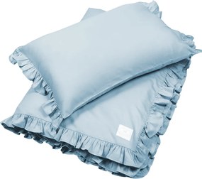 Junior obliečky s volánikmi modrá 100x135cm