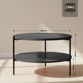 Konferenčný stolík Edduma 80 cm - sivá