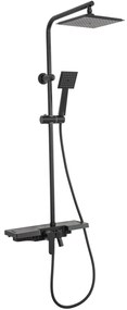 Sprchová súprava MAXMAX Rea BRAVO čierna s policou a výtokom do vane