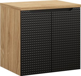 Comad Kúpeľňová skrinka pod doskové umývadlo Luxor Black 60 čierna/dub olejovaný
