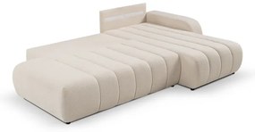 Rozkladacia rohová sedacia súprava DESIO pravá, úložný priestor, béžová