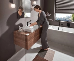 Hansgrohe Vivenis, umývadlová batéria 110, s výpustom, EcoSmart, čierna matná, HAN-75020670