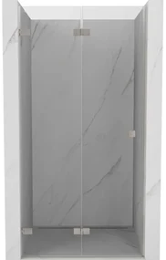 Mexen, Mexen Lunar-F skladacie ľavé sprchové dvere 70 cm, transparentné, brúsený nikel - 836-070-000-97-00-L