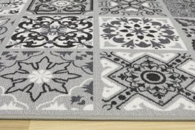 Protišmykový koberec / behúň Patchwork sivý